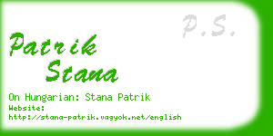 patrik stana business card